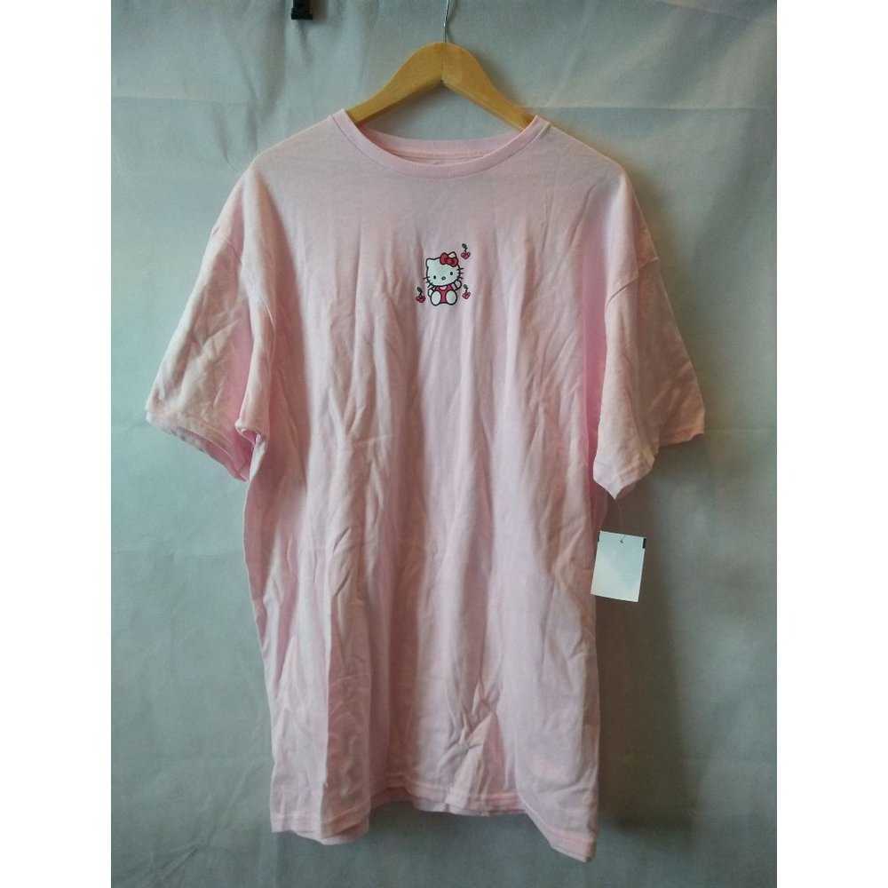 NWT Hello Kitty By Sanrio Pink Crew Neck Short Sleeve 100% Cotton T-Shirt